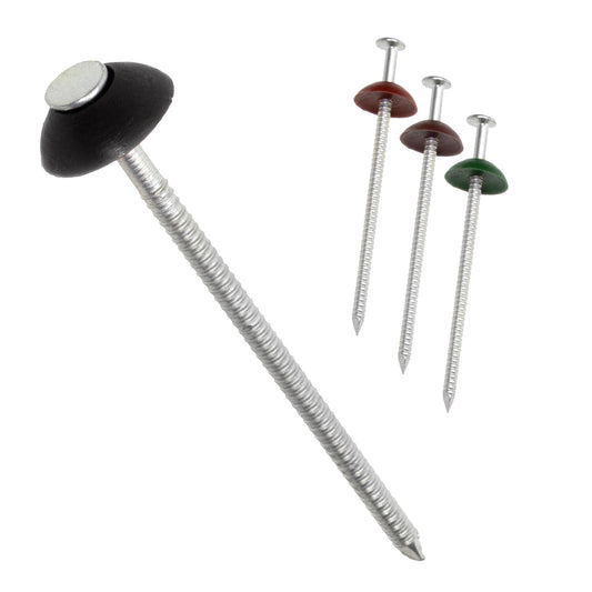 Black Gutta Super-S-Nagel Galvanised Steel Nail & Washer (50 Pack)