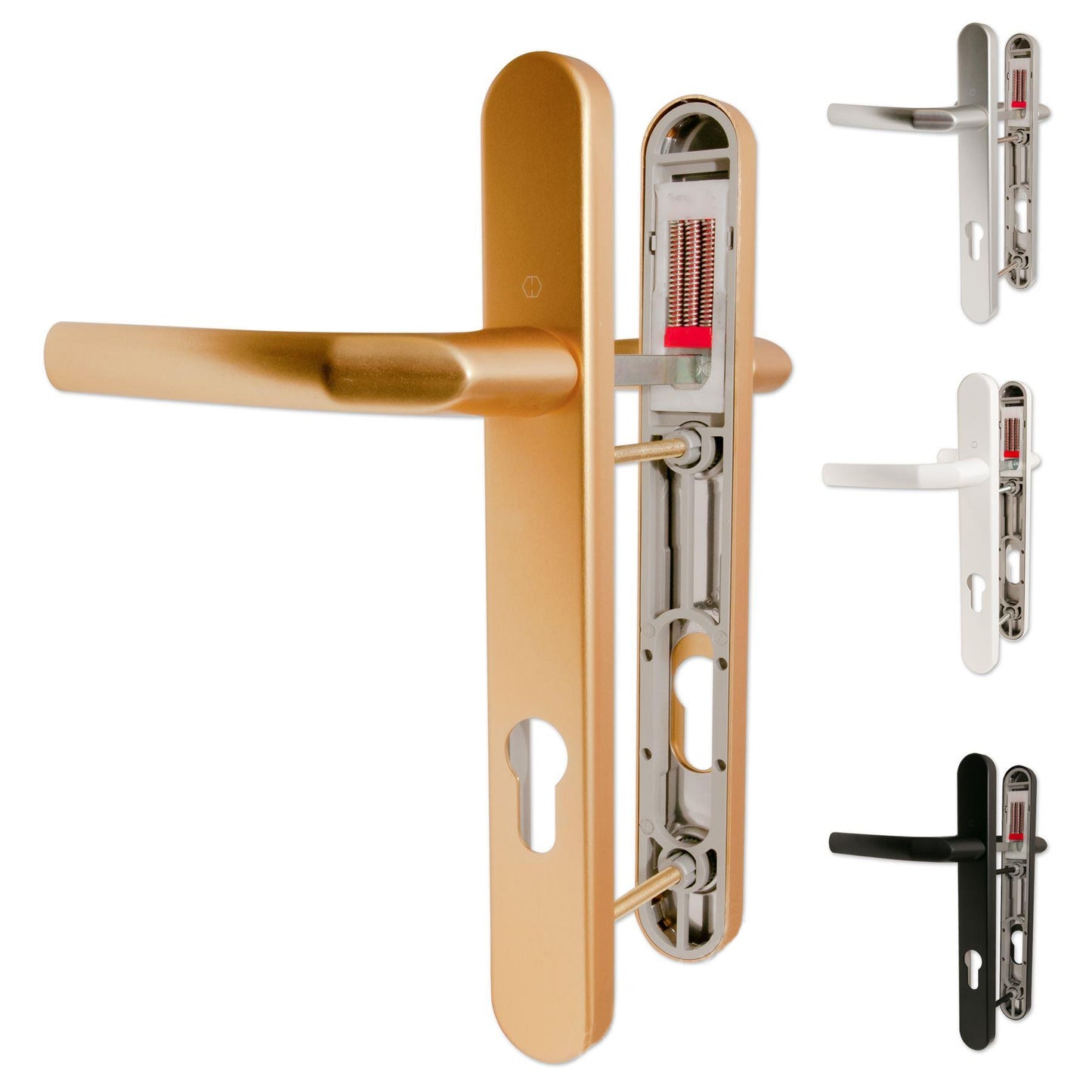 White Hoppe Birmingham Lever Short Sprung Handle Set