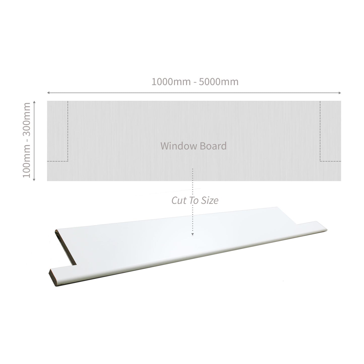 225mm Anthracite Grey 225mm x 1.36m, 23mm Laminated Window Board Moisture Resistant - Light Oak