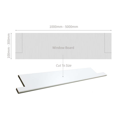 225mm Anthracite Grey 225mm x 1.36m, 23mm Laminated Window Board Moisture Resistant - Light Oak