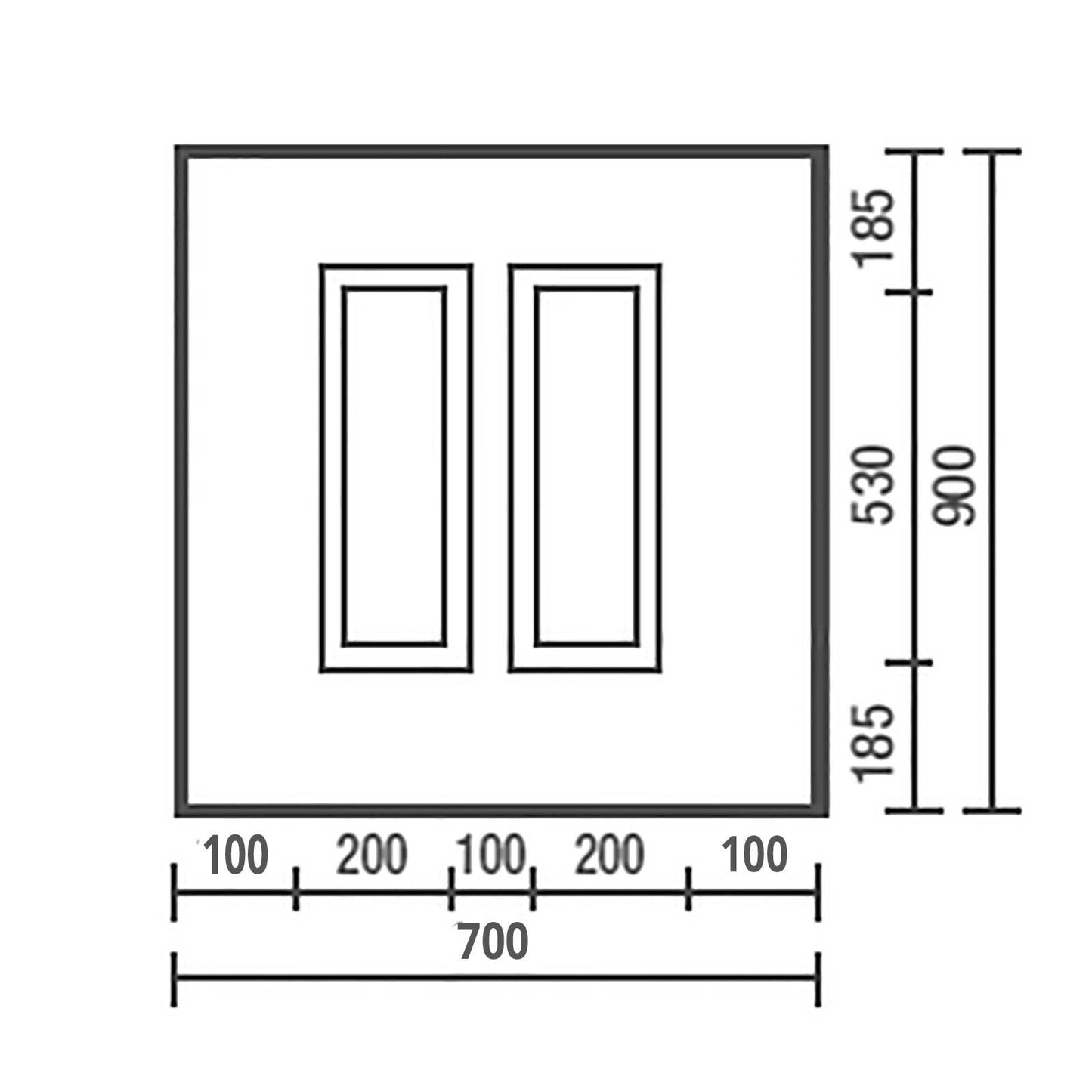 24mm Manor Raised Moulded Half uPVC Door Infill Panel (700mm x 900mm)