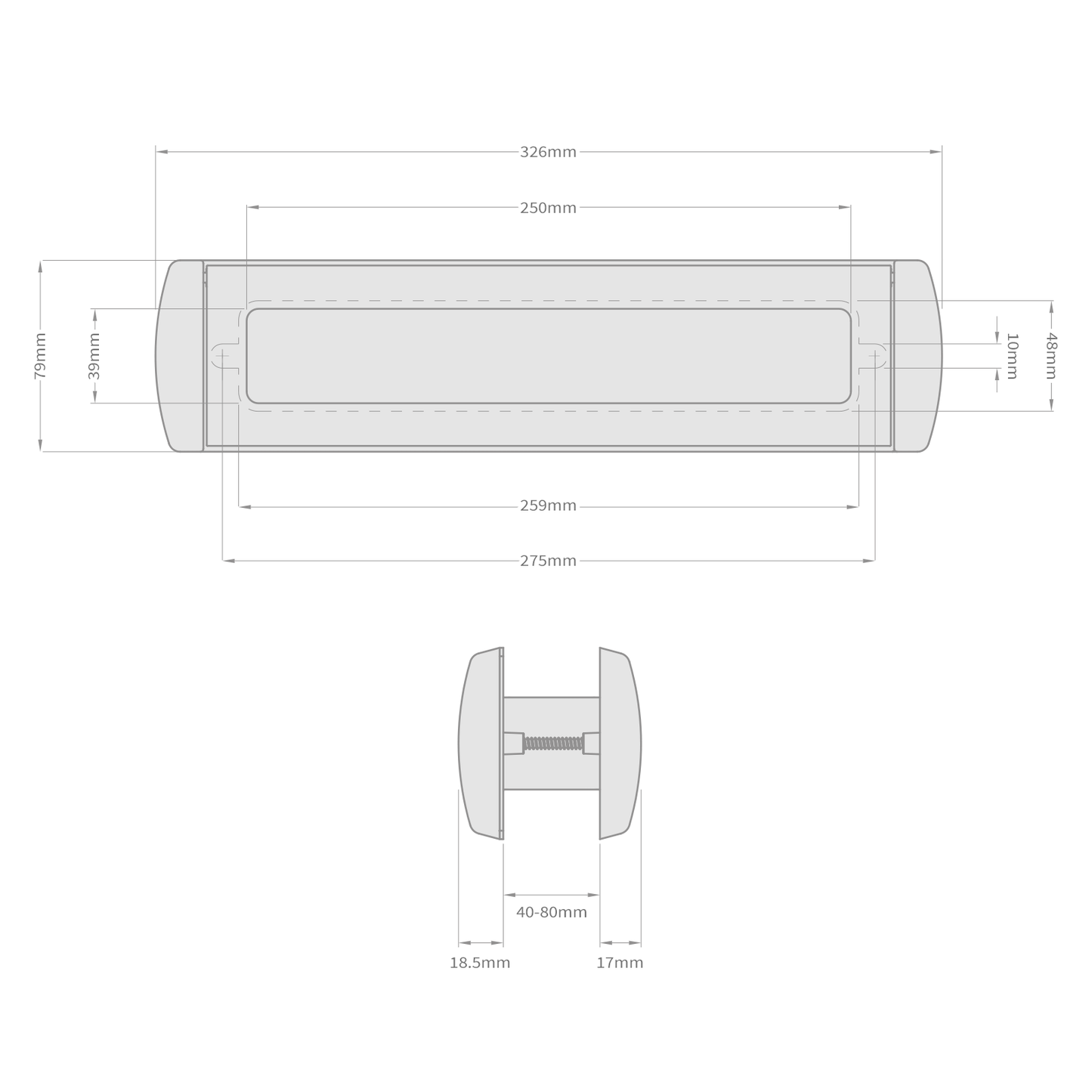 Anthracite Grey Omega 2 Premium 12" Letterplate Door Letterbox Heavy Duty Sprung