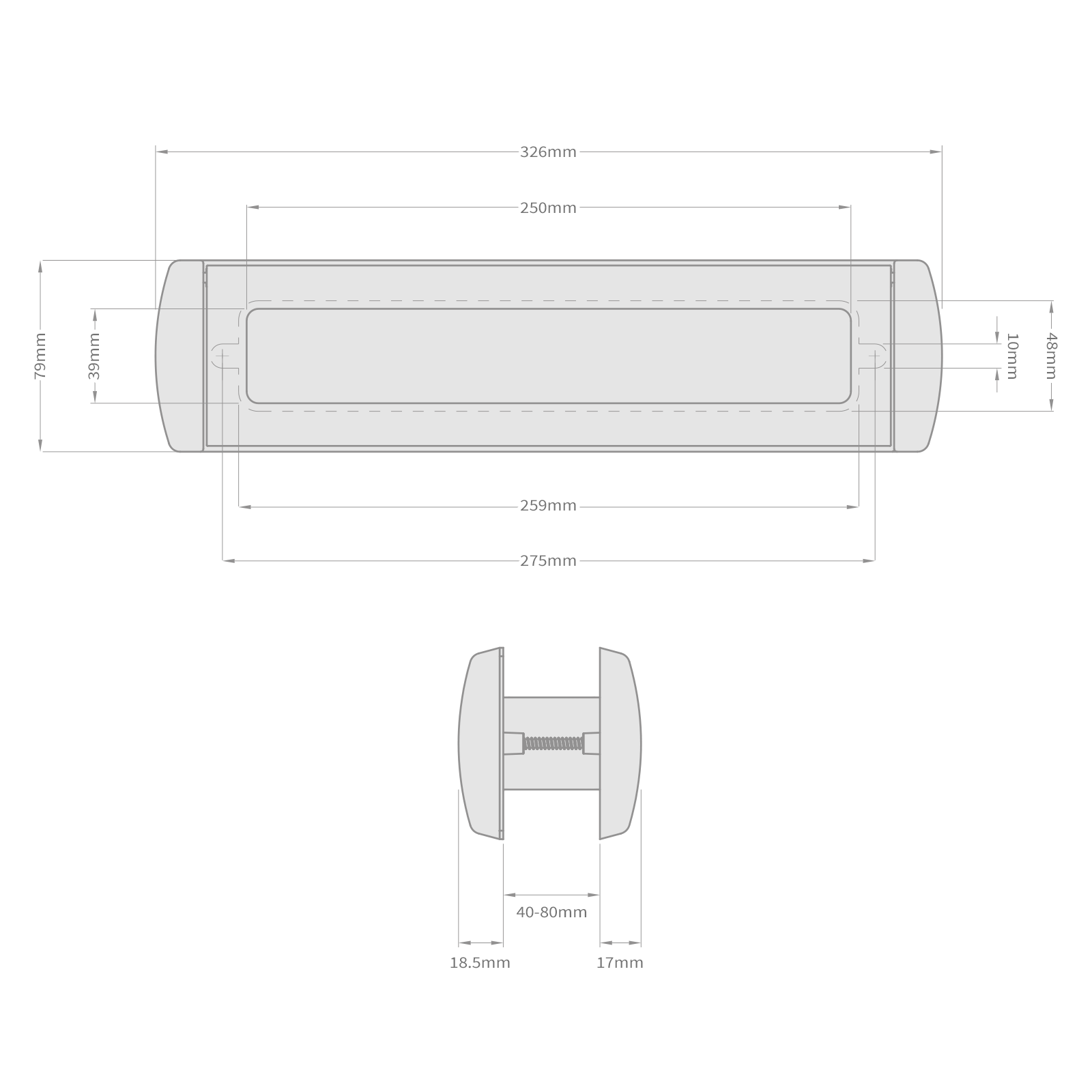 Anthracite Grey Omega 2 Premium 12" Letterplate Door Letterbox Heavy Duty Sprung