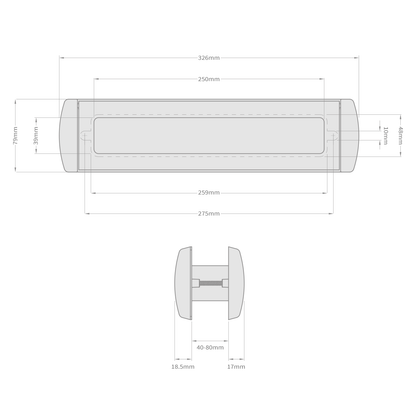 Anthracite Grey Omega 2 Premium 12" Letterplate Door Letterbox Heavy Duty Sprung