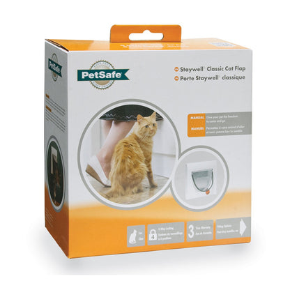 PetSafe 932EF Classic 4-Way Pet Door Cat Flap packaging PetSafe Classic 4-Way Pet Door Cat Flap with Manual and Magnetic Collar Key Entry