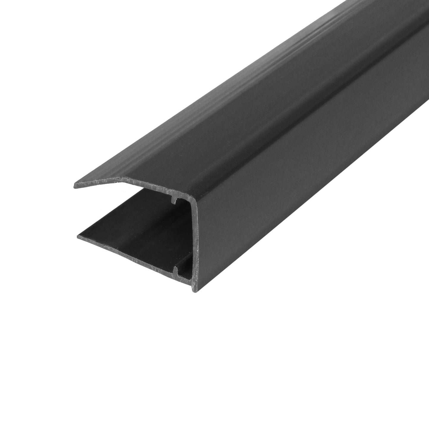 Anthracite Grey 2.5m 16mm Polycarbonate Sheet End Closure uPVC Plastic U Profile