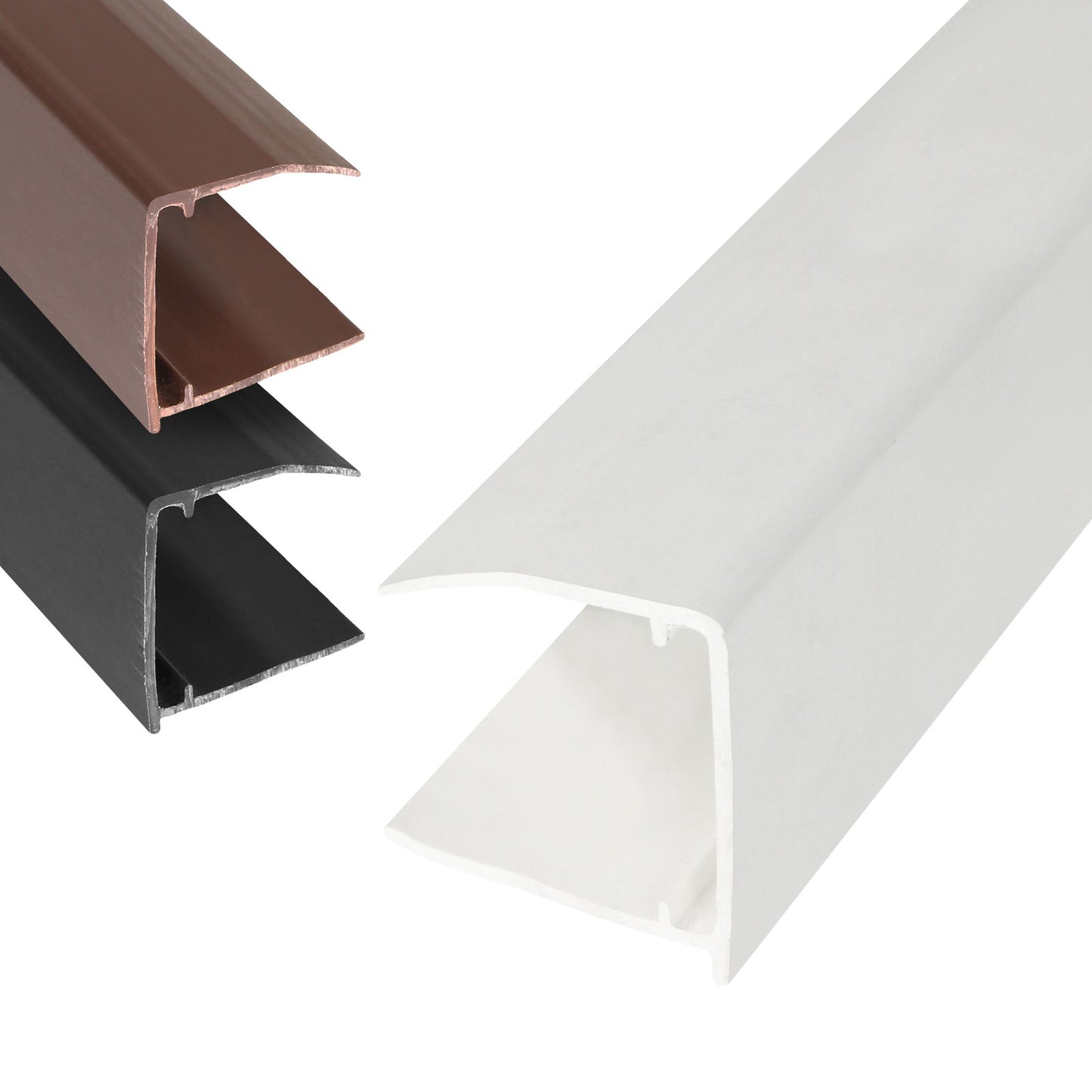 White 2.1m 25mm Polycarbonate Sheet End Closure uPVC Plastic U Profile