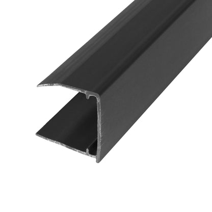 Anthracite Grey 1m 25mm Polycarbonate Sheet End Closure uPVC Plastic U Profile