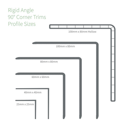 100 x 80 White Rigid Angle uPVC Plastic L-Shaped Corner Trim (1m)