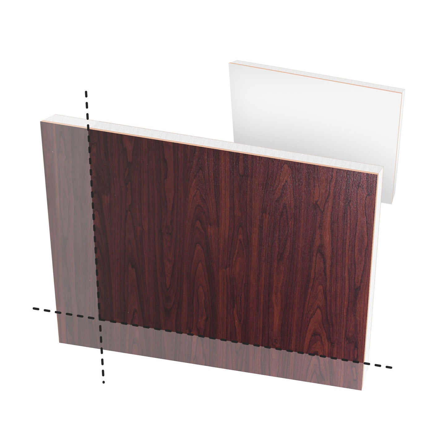 Rosewood/White Door Panel Cut-to-Size