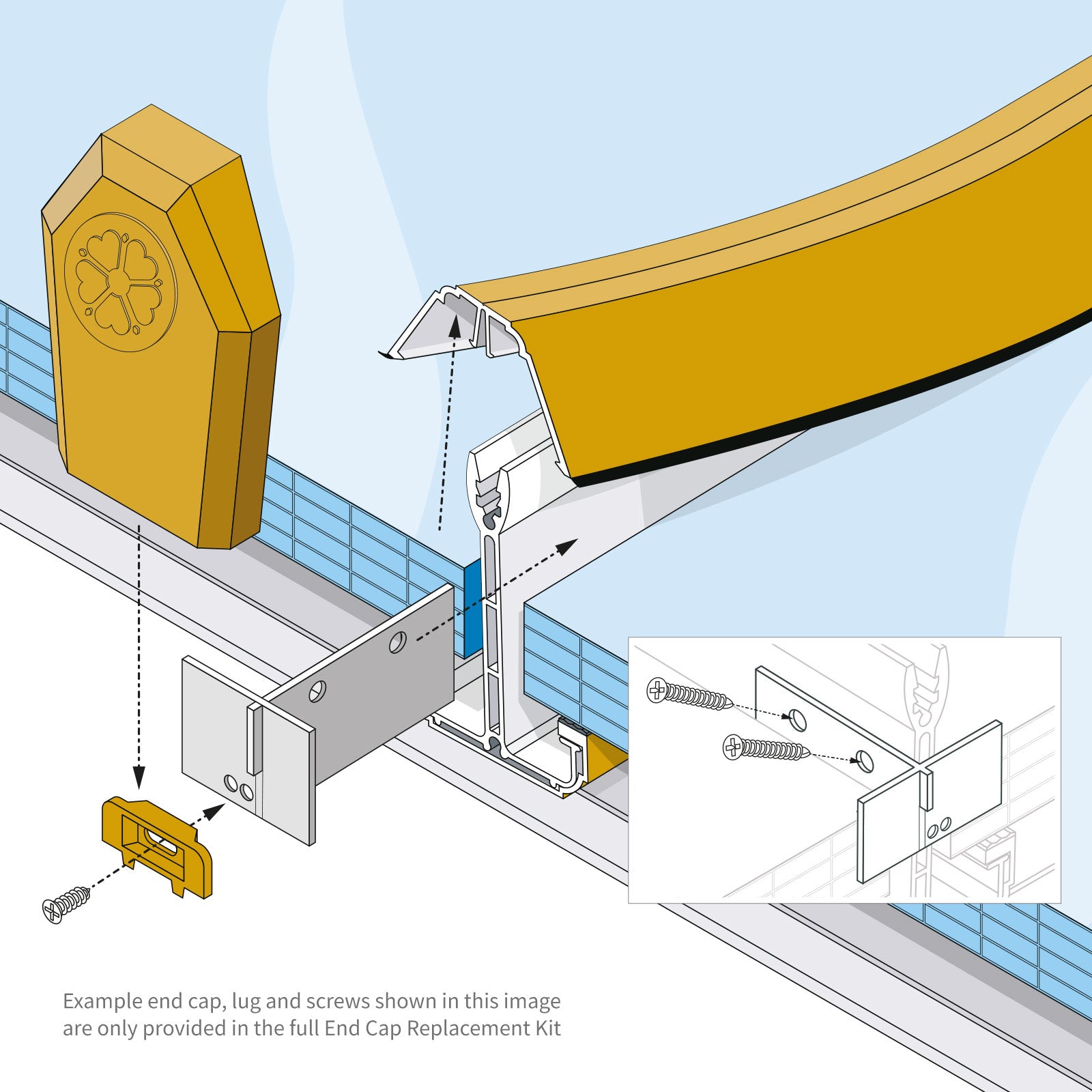 Side-Fix Glazing Bar End Plate for Conservatory Roof Slipped Panels Side-Fix Glazing Bar End Plate for Conservatory Roof Slipped Panels