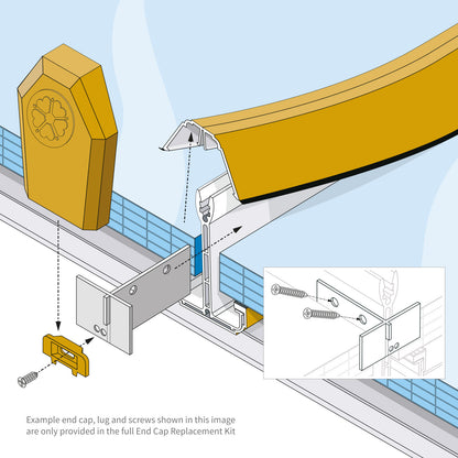 Side-Fix Glazing Bar End Plate for Conservatory Roof Slipped Panels Side-Fix Glazing Bar End Plate for Conservatory Roof Slipped Panels