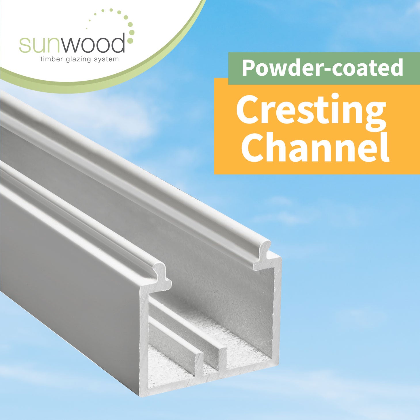 White 3m Sunwood Cresting Channel Powder-Coated