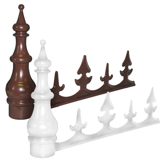 Brown Sunwood Cresting & Finial Powder-Coated