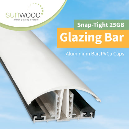 Brown 3.5m Sunwood Snap-Tight 25GB Glazing Bar Push Fit Roof Capping for Polycarbonate