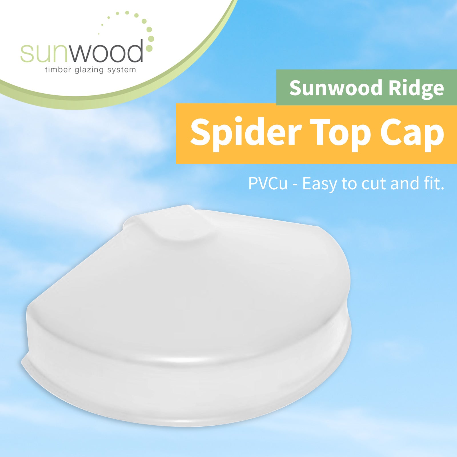 White Sunwood Spider Top Cap uPVC Plastic