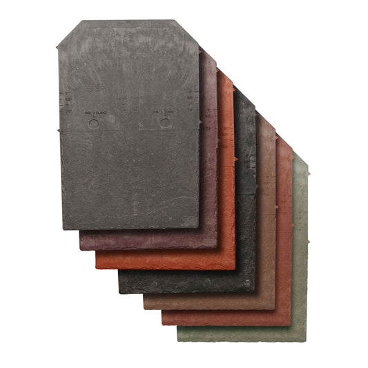 Charcoal Black (aka Stone Black) Tapco Slate Synthetic Roof Tile Plastic Composite Roofing