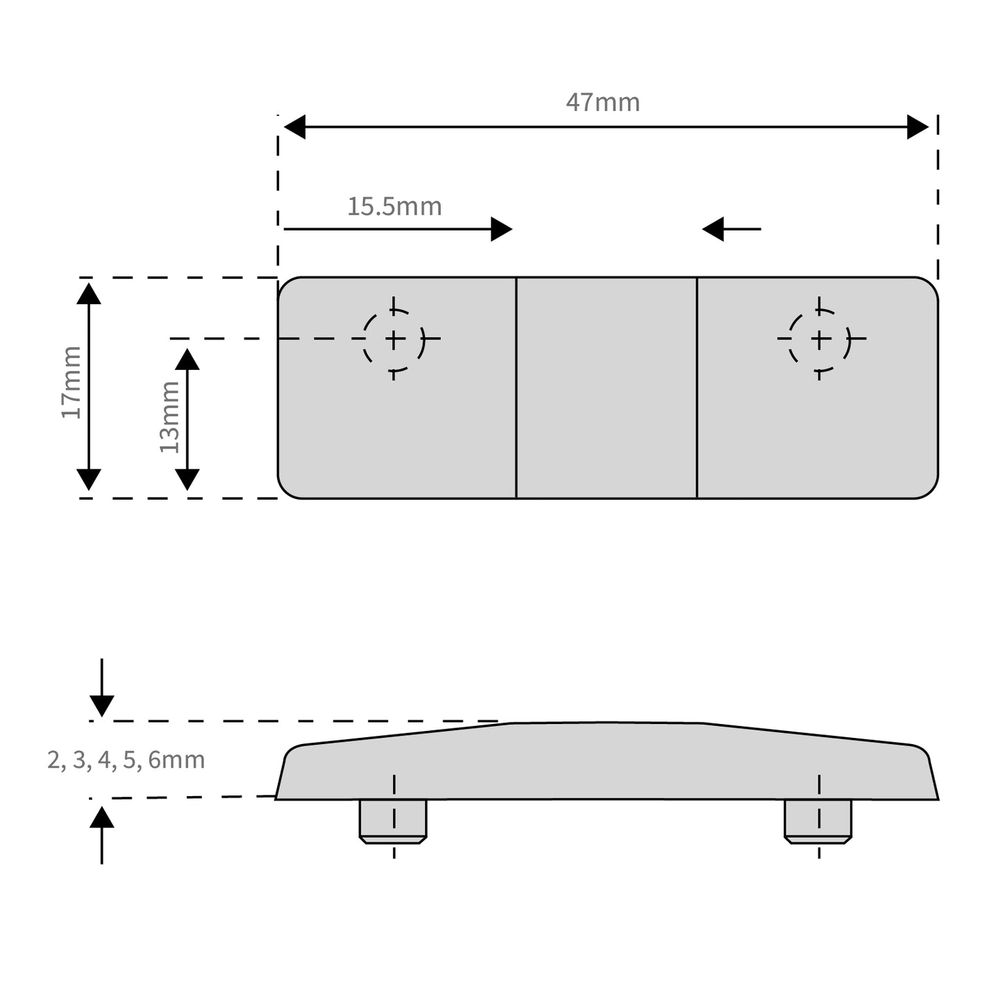 White (6mm) TruMAX Cockspur Wedge Window Handle Striker Plates