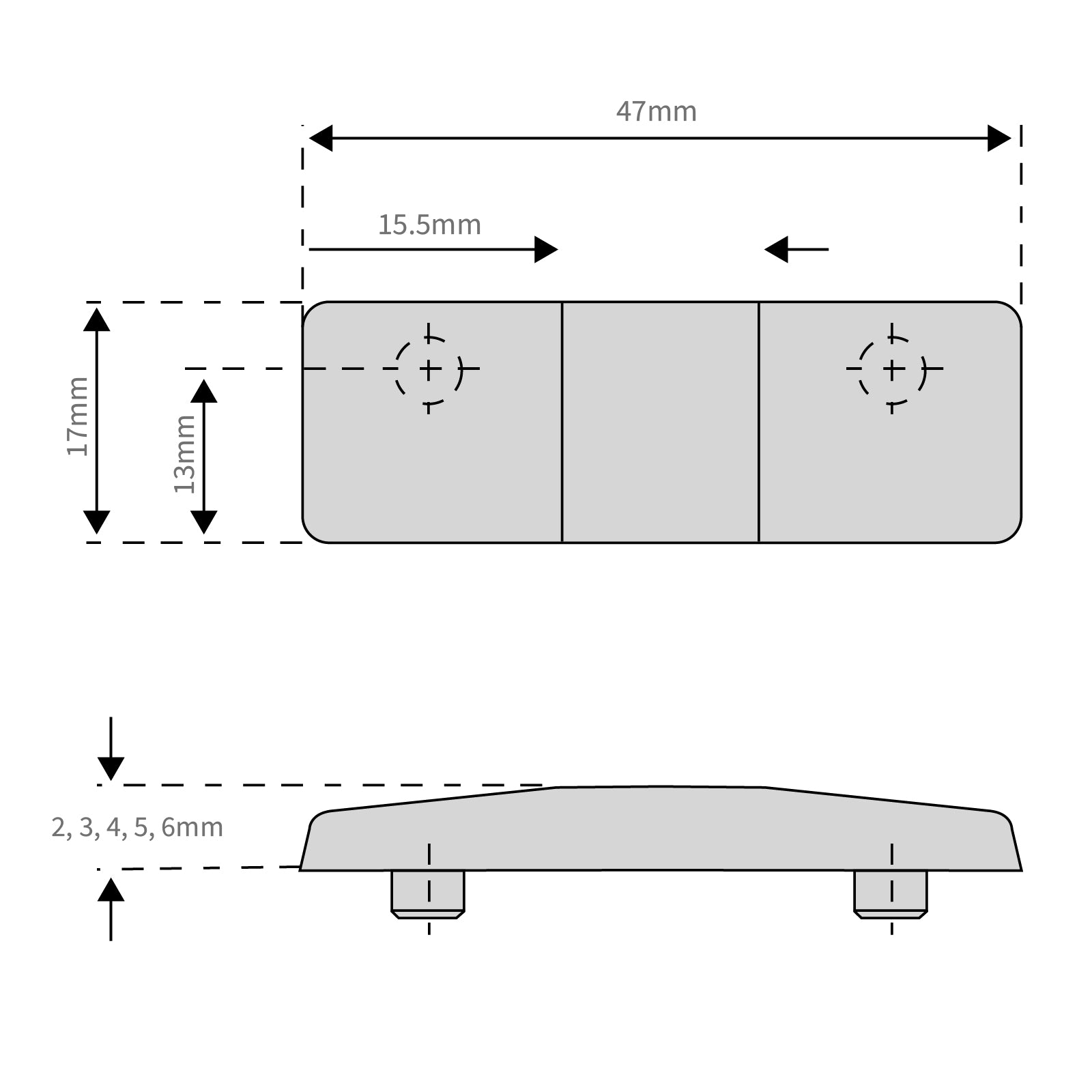 White (6mm) TruMAX Cockspur Wedge Window Handle Striker Plates