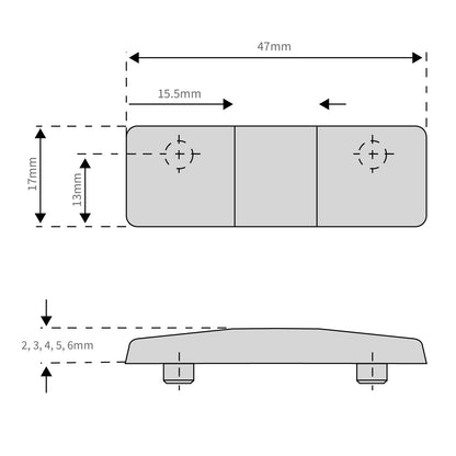 White (6mm) TruMAX Cockspur Wedge Window Handle Striker Plates