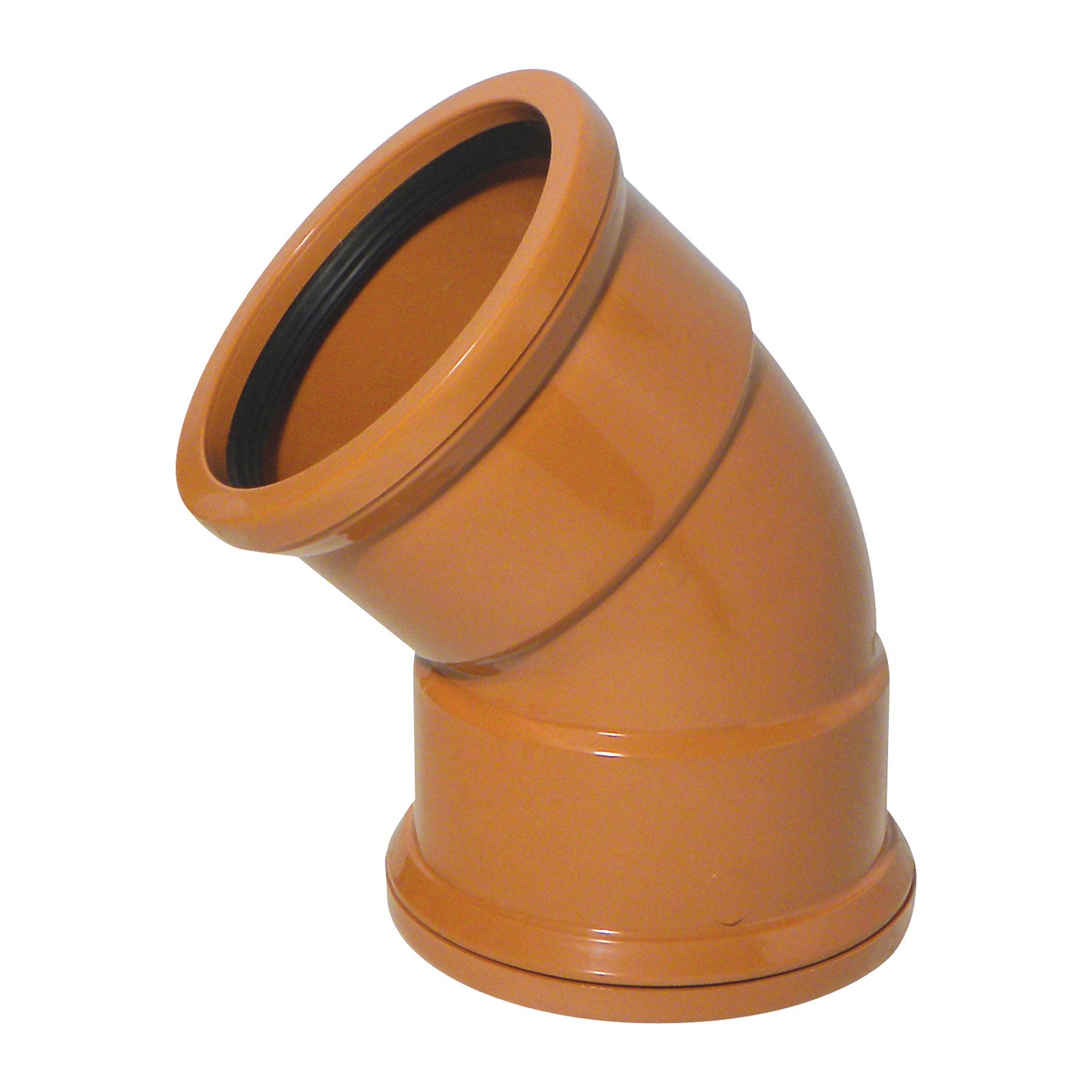 45° Bend (Double Socket) for 110mm Plastic PVC-u Underground Drainage System Fittings 45° Bend (Double Socket) for 110mm Plastic PVC-u Underground Drainage System Fittings