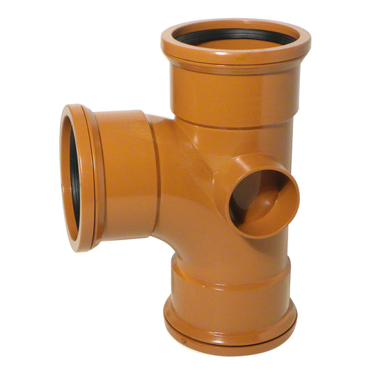 90° Junction (Triple Socket with Twin Boss) for 110mm Plastic PVC-u Underground Drainage System Fittings 90° Junction (Triple Socket with Twin Boss) for 110mm Plastic PVC-u Underground Drainage System Fittings