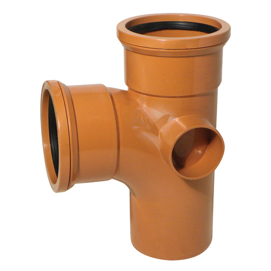 90° Junction (Double Socket with Twin Boss) for 110mm Plastic PVC-u Underground Drainage System Fittings 90° Junction (Double Socket with Twin Boss) for 110mm Plastic PVC-u Underground Drainage System Fittings