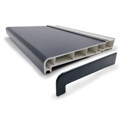 Anthracite Grey 2m 225mm uPVC Plastic Window Sill in lengths 1m, 1.35m, 2m and 2.5m