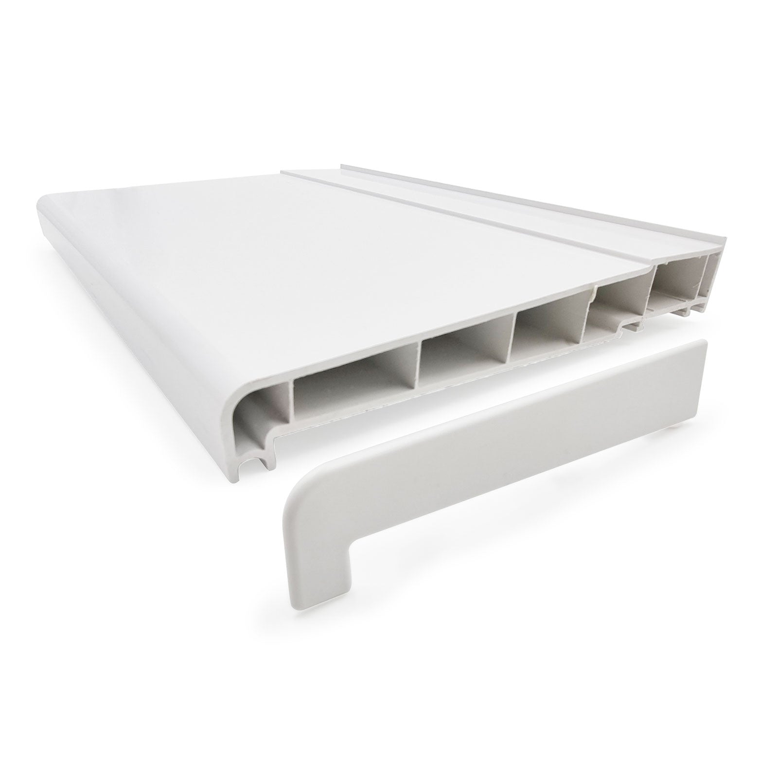 White 2m 225mm uPVC Plastic Window Sill in lengths 1m, 1.35m, 2m and 2.5m